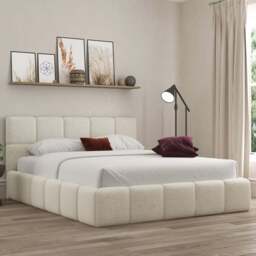 DS Living Ovella Small Double Ivory Cubed Bed Frame - Cream - Wilko