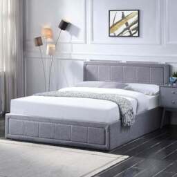 Portland King Size Ottoman Bed Frame with Mattress and Storage - Grey - Wilko - thumbnail 1