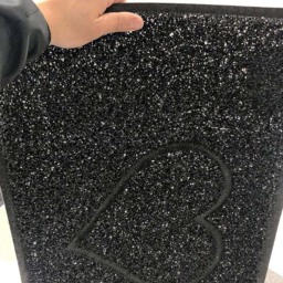 Oseasons Black Heart Embossed Doormat with Open Back 60 x 40cm - Wilko - thumbnail 4
