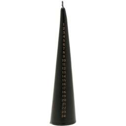 The Christmas Gift Co Black Tapered Candle - Size: 32 x 7 x 7cm - The Christmas Gift Co. - Wilko