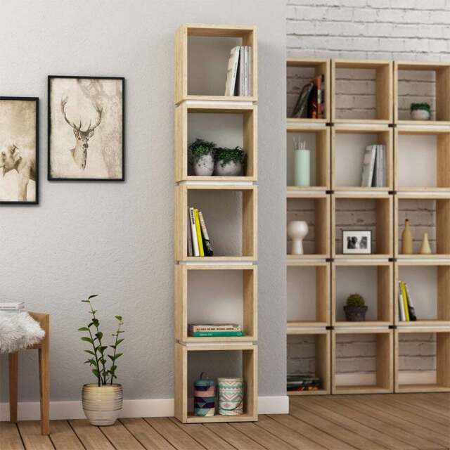 Decortie Multipurpose Oak and White Tall Bookcase - Wilko - image 1