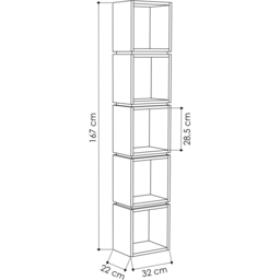 Decortie Multipurpose Oak and White Tall Bookcase - Wilko - thumbnail 5