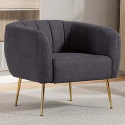 Artemis Home Stanton Charcoal Grey Fabric Shell Accent Chair - Size: Single - Wilko - thumbnail 1