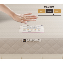 DS Living Aurora Sanctuary Double Gel Enhanced 1000 Pocket Sprung Hybrid Mattress - White - Wilko - thumbnail 6