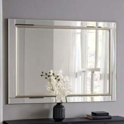 Yearn Timeless Warm Silver Large Bevelled Wall Mirror 106 x 75cm - Wilko - thumbnail 3