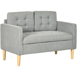 Portland 2 Seater Light Grey Cotton Sofa with Hidden Storage - Wilko - thumbnail 3