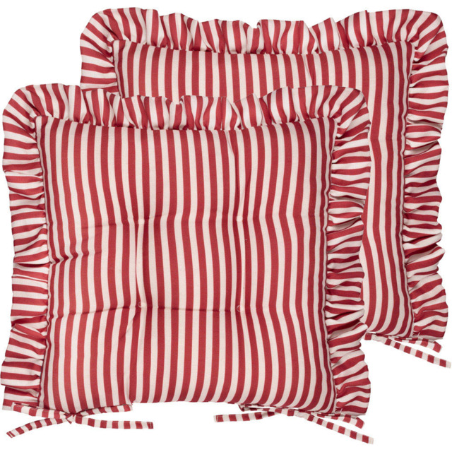 Wylder Millie Red Ruffle Seat Pad 40 x 40cm 2 Pack - Wilko - image 1