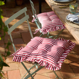 Wylder Millie Red Ruffle Seat Pad 40 x 40cm 2 Pack - Wilko - thumbnail 3