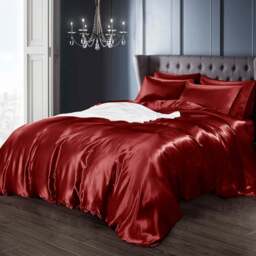 Intimates King Size Red Satin Bedding Set - Wilko - thumbnail 1
