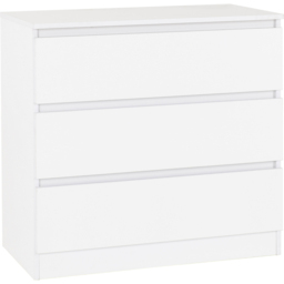Seconique Malvern 3 Drawer White Chest of Drawers - Wilko - thumbnail 3