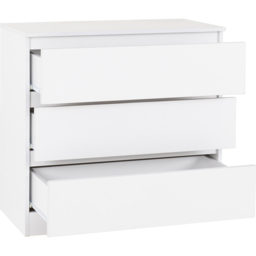 Seconique Malvern 3 Drawer White Chest of Drawers - Wilko - thumbnail 5