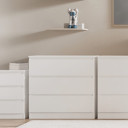 Seconique Malvern 3 Drawer White Chest of Drawers - Wilko - thumbnail 7