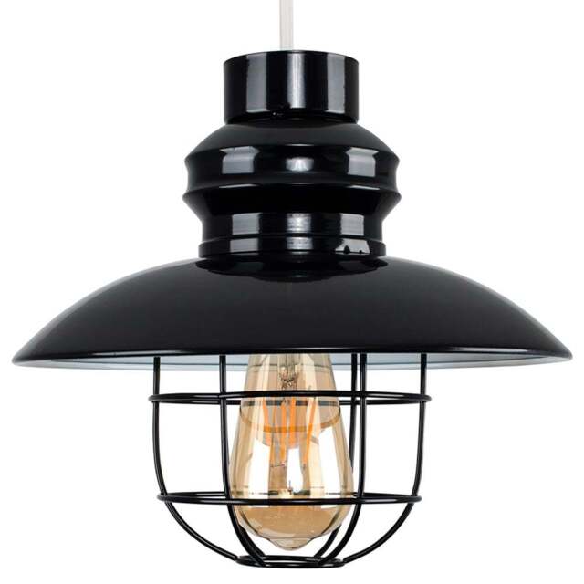 ValueLights Penglai Black Wire Basket Fisherman Pendant Shade - Size: 25.5 x 29 x 29cm - Wilko - image 1