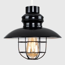 ValueLights Penglai Black Wire Basket Fisherman Pendant Shade - Size: 25.5 x 29 x 29cm - Wilko - thumbnail 5
