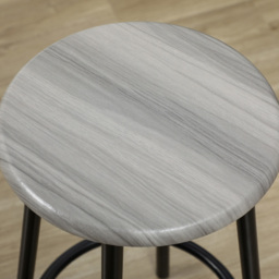 HOMCOM 4 Seater Grey Wood and Metal Bar Table and Stool Set - Wilko - thumbnail 4