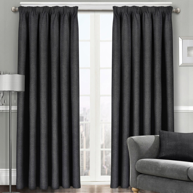 Velosso Westwood Black Curtains 168 x 229cm - Size: W 168 x D 229cm - Wilko - image 1