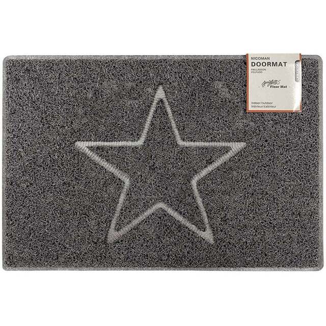 Oseasons Grey Star Embossed Doormat 60 x 40cm - Wilko - image 1