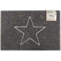 Oseasons Grey Star Embossed Doormat 60 x 40cm - Wilko - thumbnail 1