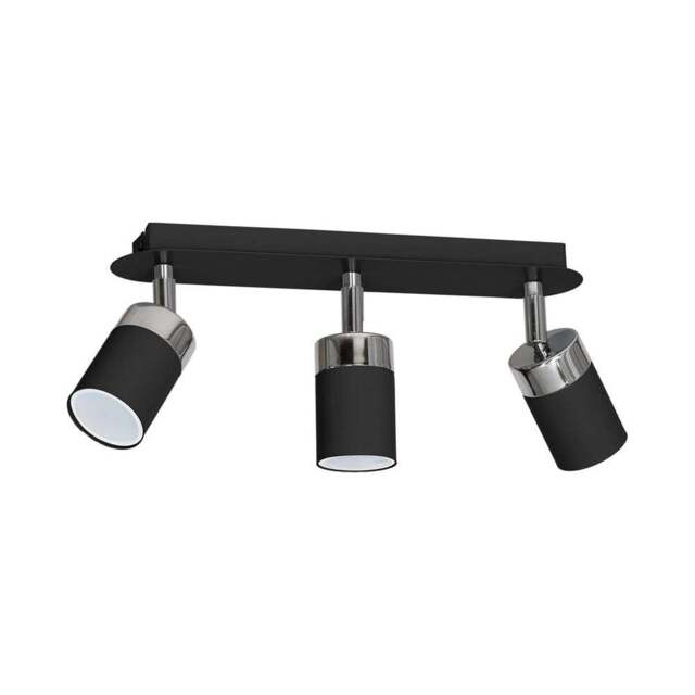 Milagro Joker Black and Silver 3 Spotlight Ceiling Lamp 230V - Size: 5 x 34 x 17cm - Wilko - image 1