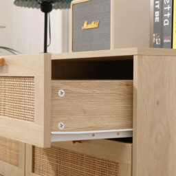 FurnitureHMD 6 Drawer Natural Rattan Woven Front Wooden Chest of Drawers - Yellow - Wilko - thumbnail 7