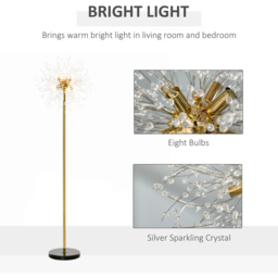 Portland Dandelion Tall Floor Lamp - Size: 40 x 40 x 160cm - Gold - Wilko - thumbnail 5