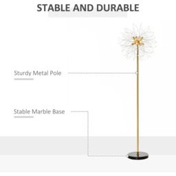 Portland Dandelion Tall Floor Lamp - Size: 40 x 40 x 160cm - Gold - Wilko - thumbnail 6