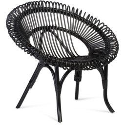 Desser Shanghai Black Rattan Wicker Chair - Size: Single - Desser Furniture - Wilko - thumbnail 3