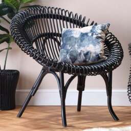 Desser Shanghai Black Rattan Wicker Chair - Size: Single - Desser Furniture - Wilko - thumbnail 1