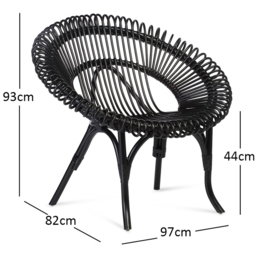 Desser Shanghai Black Rattan Wicker Chair - Size: Single - Desser Furniture - Wilko - thumbnail 5