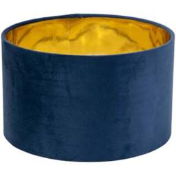 ValueLights Reni Navy Velvet and Gold Inner Small Pendant Shade - Size: 15 x 25 x 25cm - Blue - Wilko