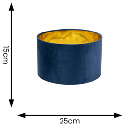 ValueLights Reni Navy Velvet and Gold Inner Small Pendant Shade - Size: 15 x 25 x 25cm - Blue - Wilko - thumbnail 5