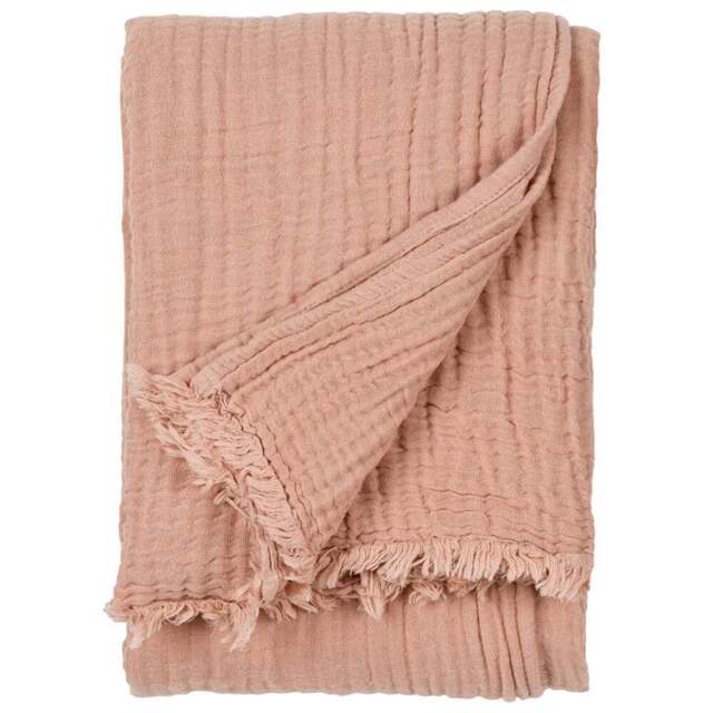 Yard Lark Pink Clay Large Muslin Cotton Throw 240 x 260cm - Size: 260 x 240cm - Yard Living - Wilko - image 1