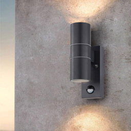 EGLO Riga5 2 Light Stainless Steel LED Exterior Light with Sensor - Size: 6.5 x 11.0 x 21.5cm - Silver - Wilko - thumbnail 3