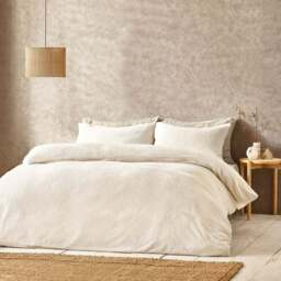 Yard Single Ecru Boucle Fleece Duvet Set - Cream - Yard Living - Wilko
