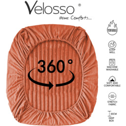 Velosso Single Rust Jumbo Cord Fitted Bed Sheet - Wilko - thumbnail 5