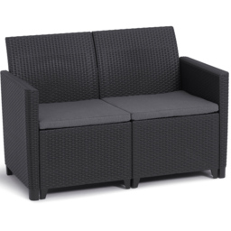 Keter Marie Vigo 4 seater Black Longue Set - Grey - Wilko - thumbnail 4