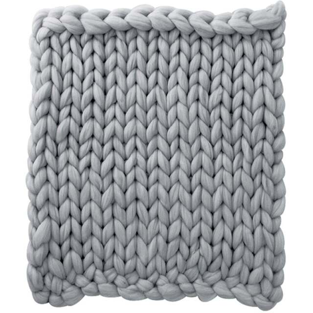 Living and Home Chunky Knit Throw 80 x 100cm - Grey - Wilko - image 1