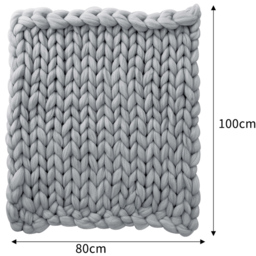 Living and Home Chunky Knit Throw 80 x 100cm - Grey - Wilko - thumbnail 7
