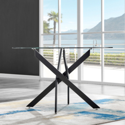 Furniturebox Arona 6 Seater Round Glass Dining Table Black - Size: 4 Seater - Clear - Wilko - thumbnail 6