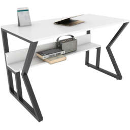 Decorotika Wake Single Shelf Computer Desk Black and White - Size: 72.8 x 120 x 60cm - Multi - Wilko - thumbnail 3
