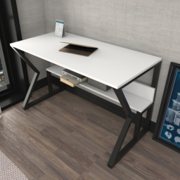 Decorotika Wake Single Shelf Computer Desk Black and White - Size: 72.8 x 120 x 60cm - Multi - Wilko - thumbnail 6