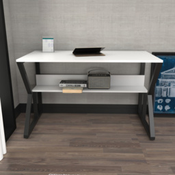 Decorotika Wake Single Shelf Computer Desk Black and White - Size: 72.8 x 120 x 60cm - Multi - Wilko - thumbnail 5