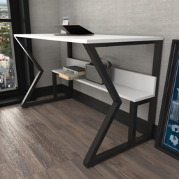 Decorotika Wake Single Shelf Computer Desk Black and White - Size: 72.8 x 120 x 60cm - Multi - Wilko - thumbnail 7