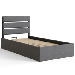 GFW Hudson Single Grey End Lift Ottoman Bed with SC Bonnell Mattress - Wilko - thumbnail 3