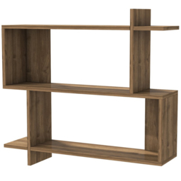 Decorotika Mina 3 Tier Walnut Zigzag Floating Shelf - Size: 81 x 90 x 22cm - Brown - Wilko - thumbnail 3