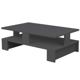 Decortie Mansu Single Shelf Anthracite Modern Coffee Table - Size: 27.5 x 80 x 50cm - Black - Wilko - thumbnail 3