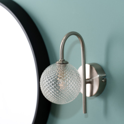 ValueLights Elle Brushed Chrome Cut Glass LED Wall Light - Size: 20 x 24 x 13.5cm - Silver - Wilko - thumbnail 6