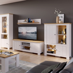 Florence Celesto 2 Door 2 Shelf White and Oak Wide TV Unit - Size: 48 x 189 x 58cm - Furniture to Go - Wilko - thumbnail 7