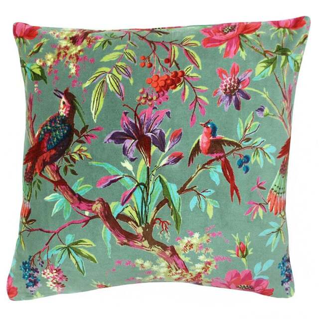 Paoletti Paradise Mineral Velvet Cushion - Size: 50 x 50 cm - Multi - Wilko - image 1
