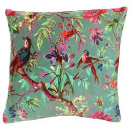 Paoletti Paradise Mineral Velvet Cushion - Size: 50 x 50 cm - Multi - Wilko
